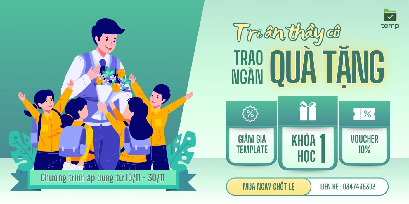 Sale tri ân thầy cô tại tải temp